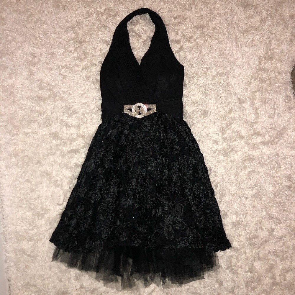 CACHET | Black Halter Dress